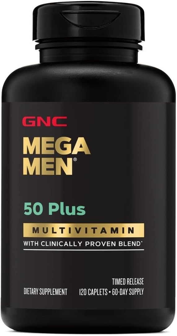 GNC Mega Men 50 Plus Multivitamin for Men | Antioxidants | Heart Health | Prostate and Circulatory Support | 120 Count