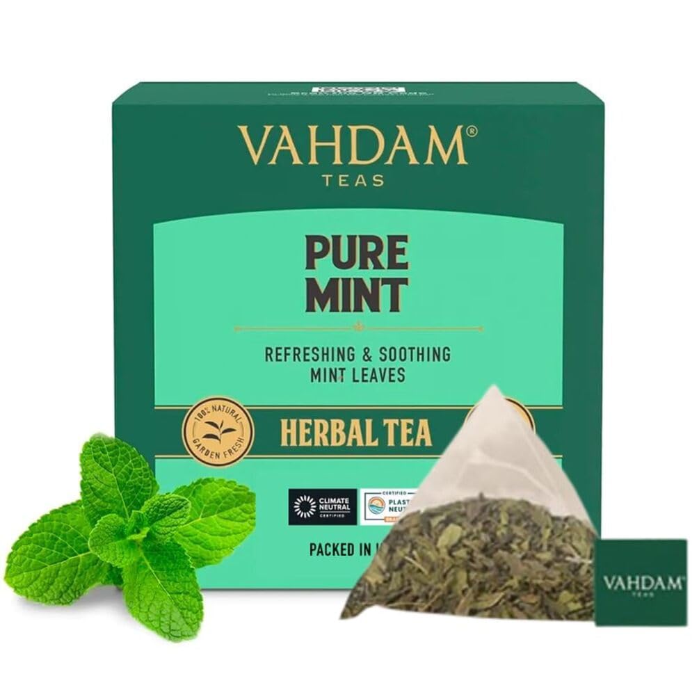 VAHDAM, Turmeric Moringa Tea Bags (100 Herbal Tea Bags) Caffeine Free, Non GMO | 100% Pure Herbal Blend - Sweet & Earthy | Resealable Ziplock Pouch