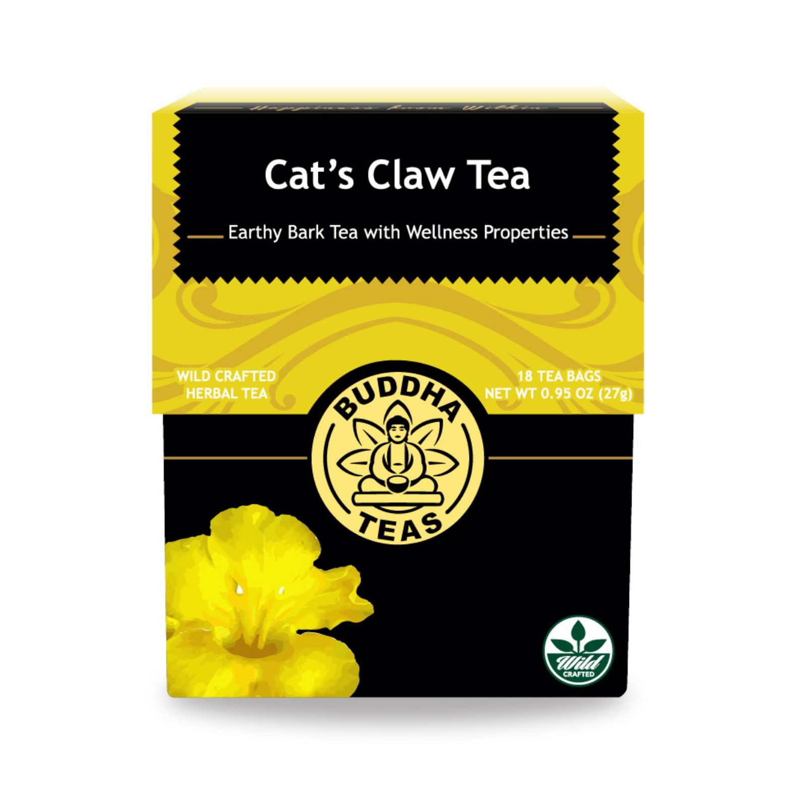 Buddha Teas - Organic Wild Cherry Bark Tea - Herbal Tea - For Health & Wellbeing - Supports Respiratory & Digestive Health - Clean Ingredients - Caffeine Free - OU Kosher - 18 Tea Bags (Pack of 1)