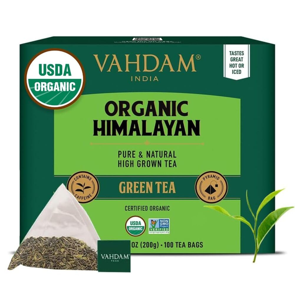 VAHDAM, Turmeric Moringa Tea Bags (100 Herbal Tea Bags) Caffeine Free, Non GMO | 100% Pure Herbal Blend - Sweet & Earthy | Resealable Ziplock Pouch