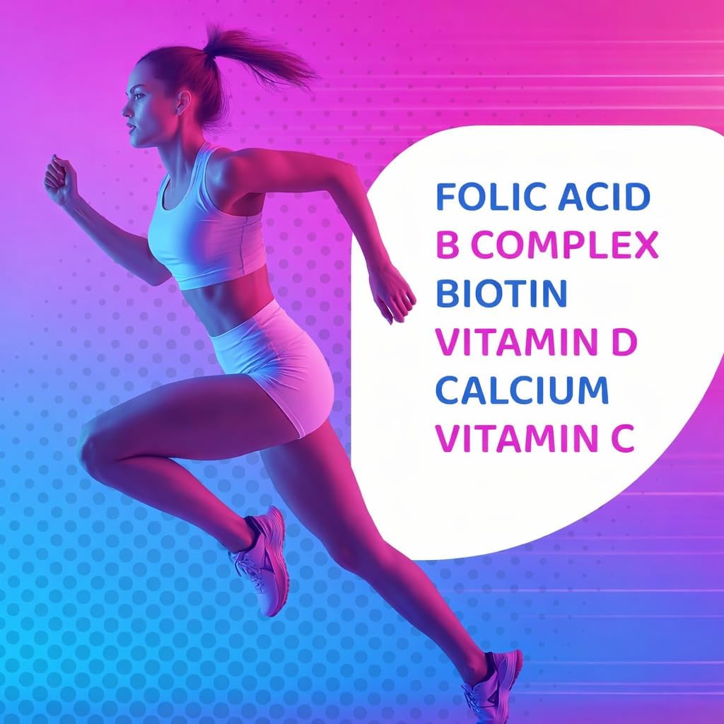 37-in-1 Women's Multivitamin for Immune & Stress Support, Energy Booster, Bone & Skin Health & Hair Growth | Vitamin C, D3, Folic Acid, B-Complex, Biotin, Zinc & More | 120 Count