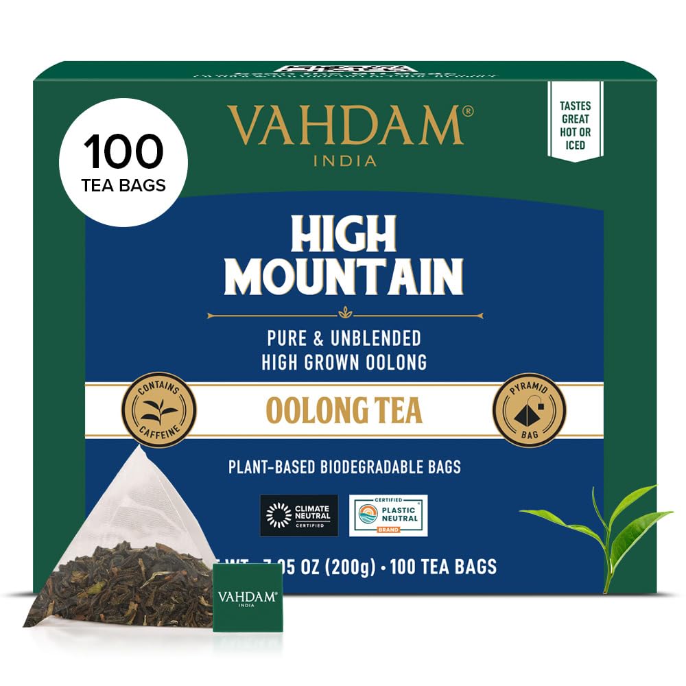 VAHDAM, Turmeric Moringa Tea Bags (100 Herbal Tea Bags) Caffeine Free, Non GMO | 100% Pure Herbal Blend - Sweet & Earthy | Resealable Ziplock Pouch