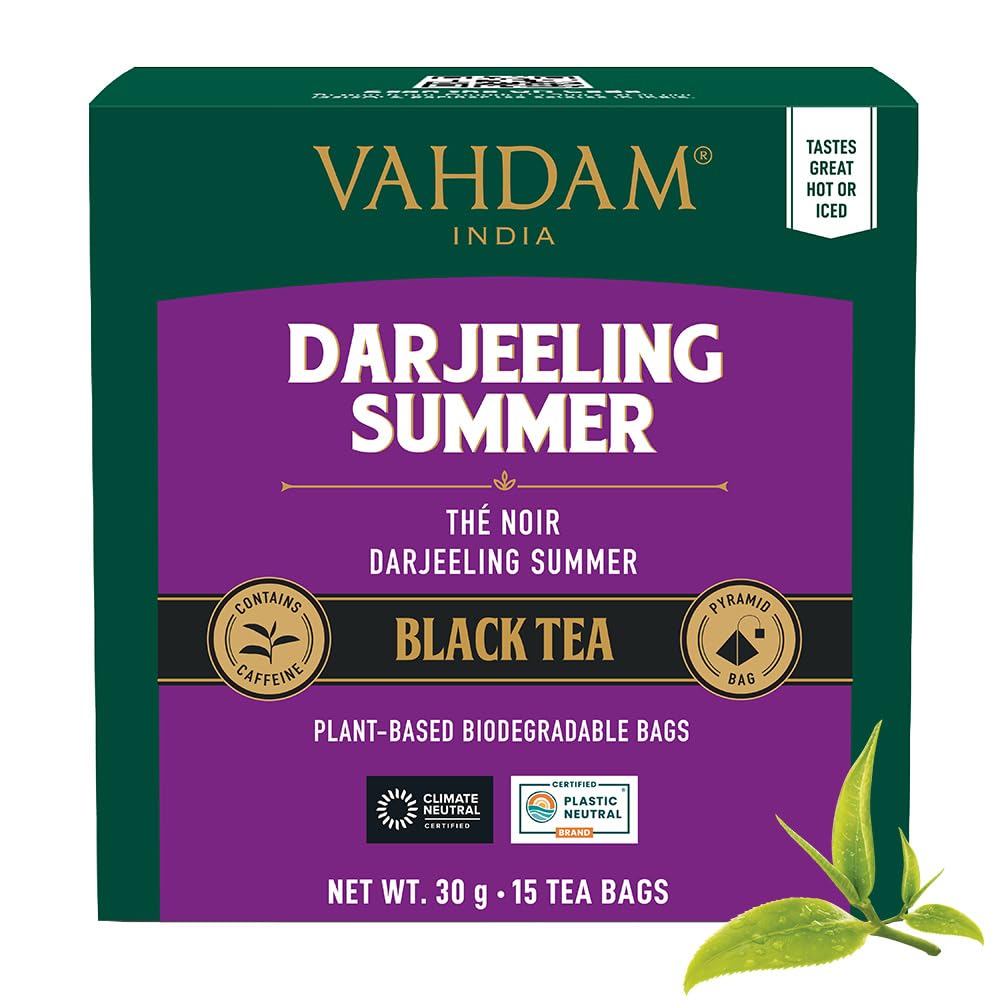 VAHDAM, Turmeric Moringa Tea Bags (100 Herbal Tea Bags) Caffeine Free, Non GMO | 100% Pure Herbal Blend - Sweet & Earthy | Resealable Ziplock Pouch