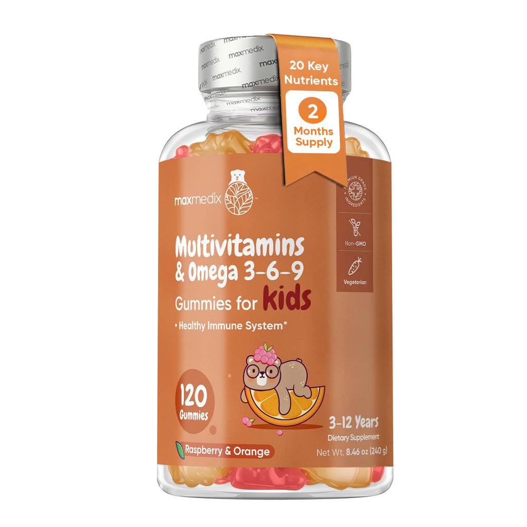 maxmedix Kids Probiotics Gummies | Prebiotic + Probiotics for Kids - 1 Billion CFU & Inulin (45-Day Supply) | 90 Children Synbiotic Gummies | Natural Apple Flavor | Vegan, Non-GMO