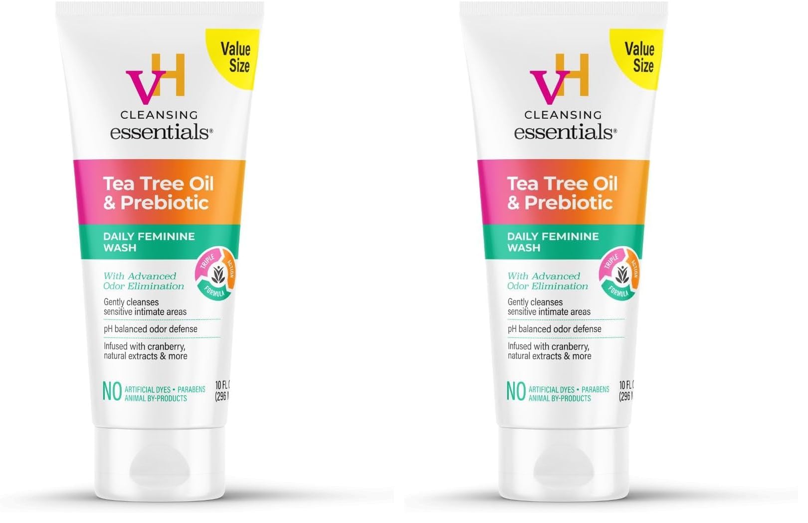 vH essentials, Ph Balanced Daily Feminine Wash, Tea Tree Oil & Prebiotic, 6, Fl Oz, (Pack Of 1) 54306 Clear