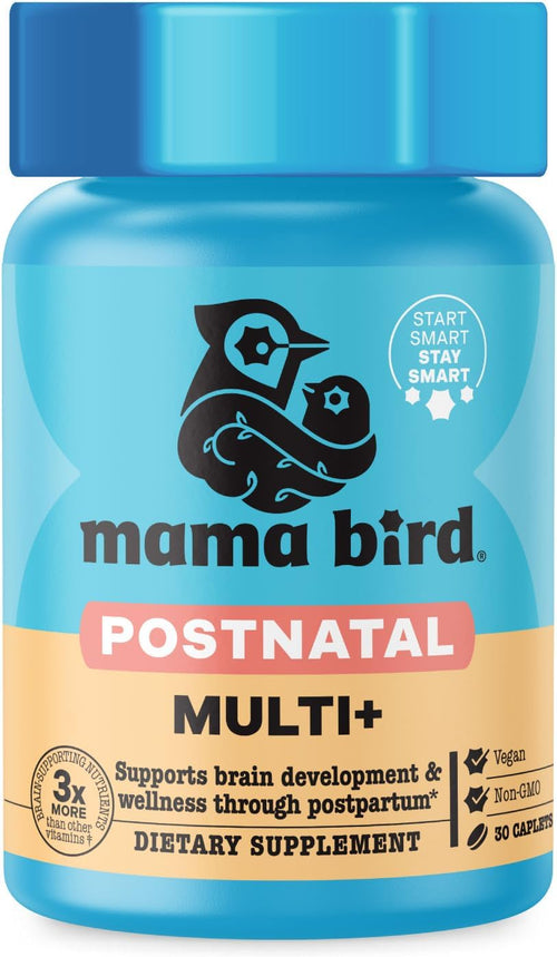 Best Nest Wellness Mama Bird - Postnatal Multi+ (30 Servings) Postnatal Vitamins for Women - Breastfeeding & Postpartum Essentials - Brain Health for Mom & Baby - Methylfolate - Vegan & Gluten Free