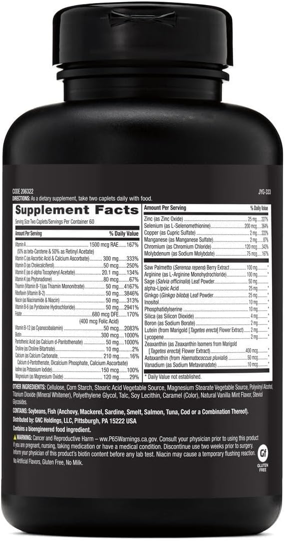 GNC Mega Men 50 Plus Multivitamin for Men | Antioxidants | Heart Health | Prostate and Circulatory Support | 120 Count