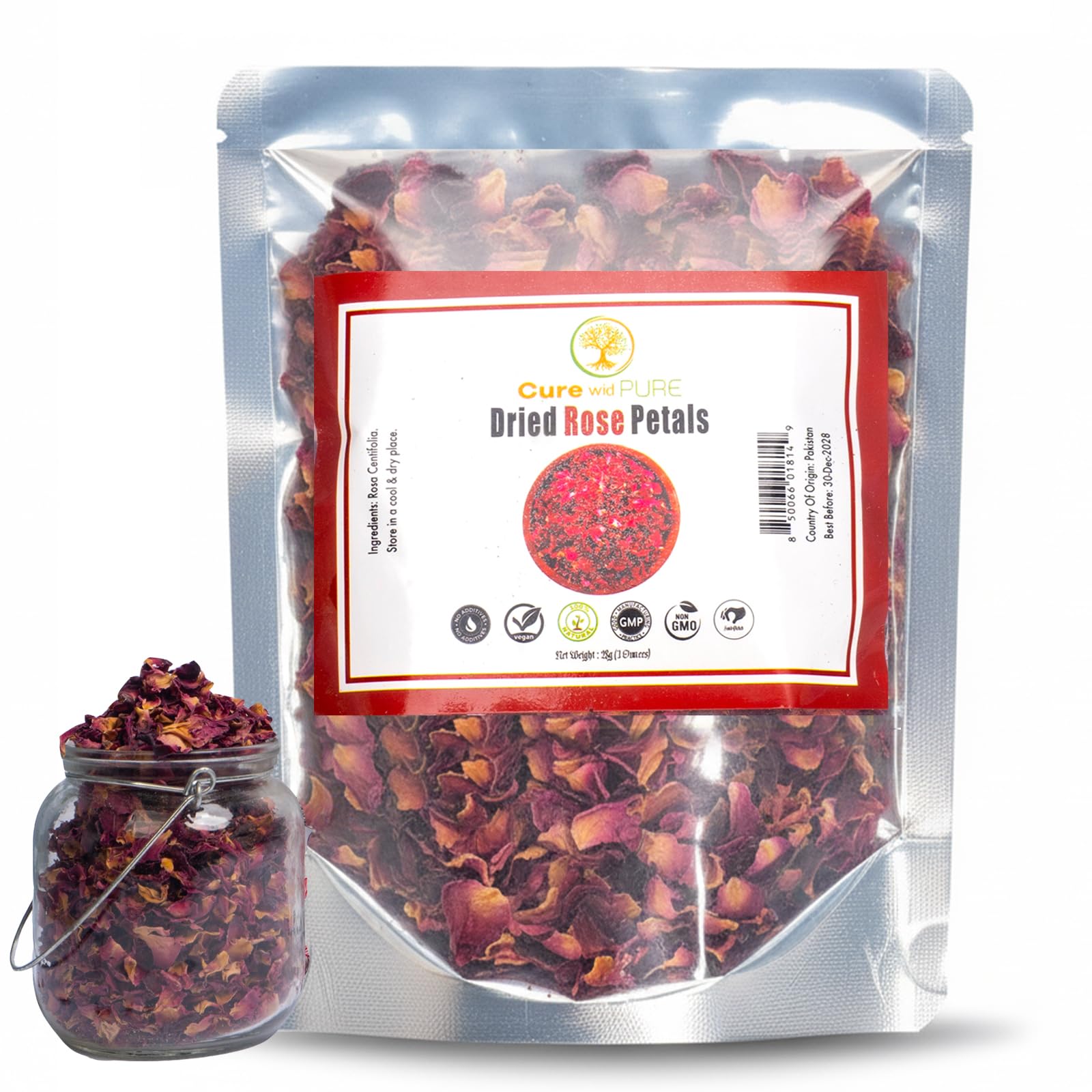 Cure wid Pure Organic Wormwood Herb Dried Cut & Sifted 4oz/114g - Artemisia Absinthium - Non-GMO,Preservative & Additives Free Wormwood Tea In Eco Friendly Resealable Pouch Traditional Herbal Remedy