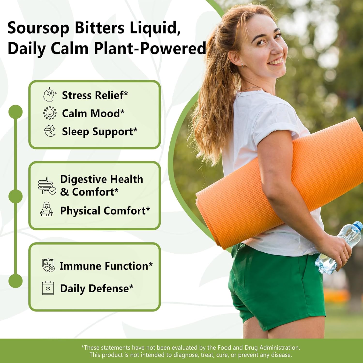 VEV Soursop Bitters Liquid, Graviola Extract Sugar-Free Formula, 20 IN 1, with Black Seed, Moringa & Oregano, Digestive Health & Immune Function, Stress Relief, Sleep Support, Vegan -16 oz