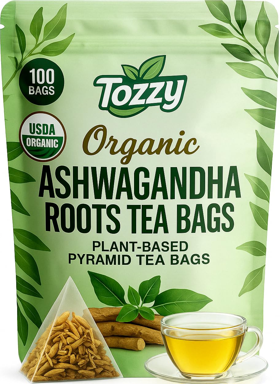 Tozzy Organic Turmeric,Ginger & Cinnamon Tea – 100 Count, Plant-Based Pyramid Tea Bags – Packaging May Vary