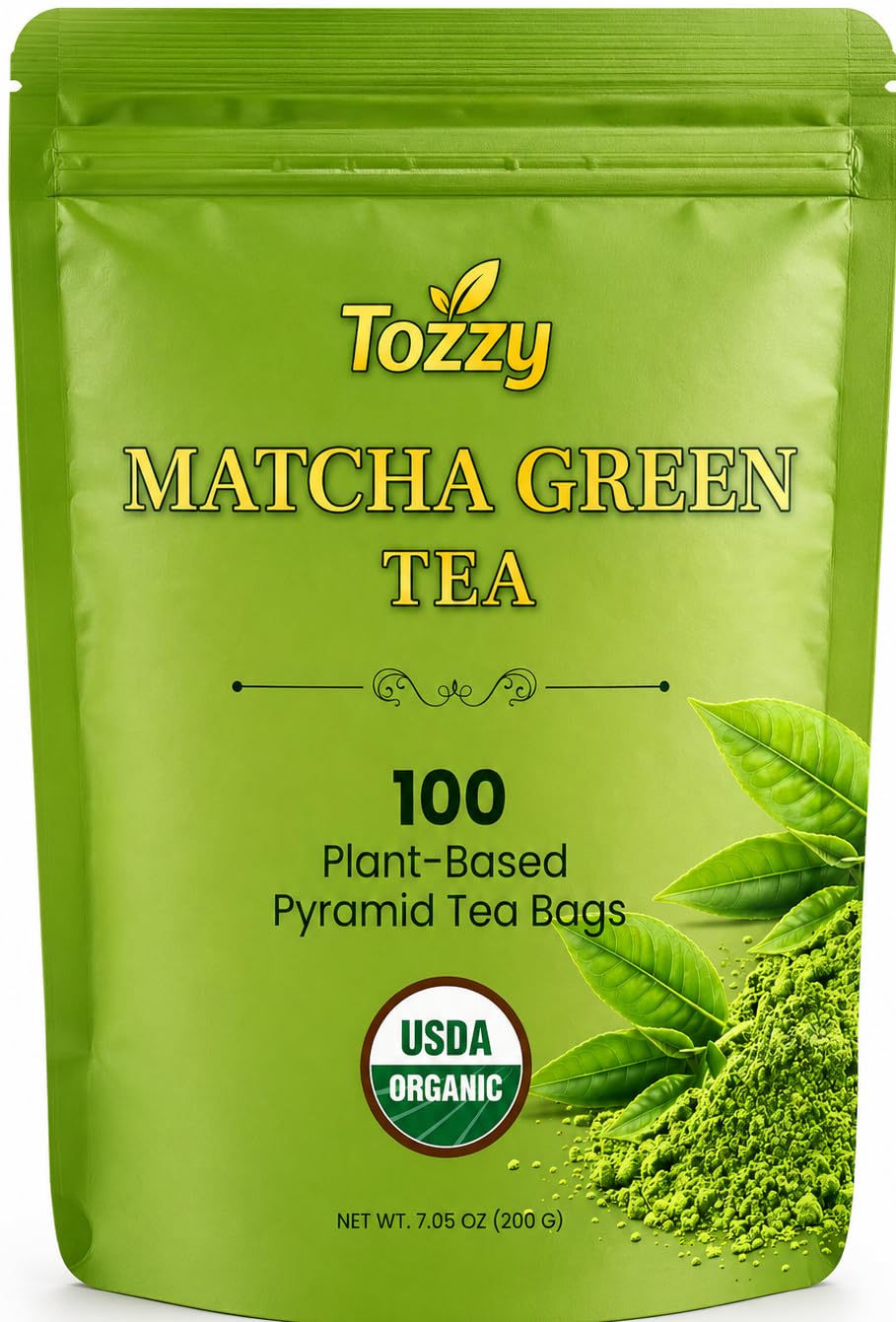 Tozzy Organic Turmeric,Ginger & Cinnamon Tea – 100 Count, Plant-Based Pyramid Tea Bags – Packaging May Vary