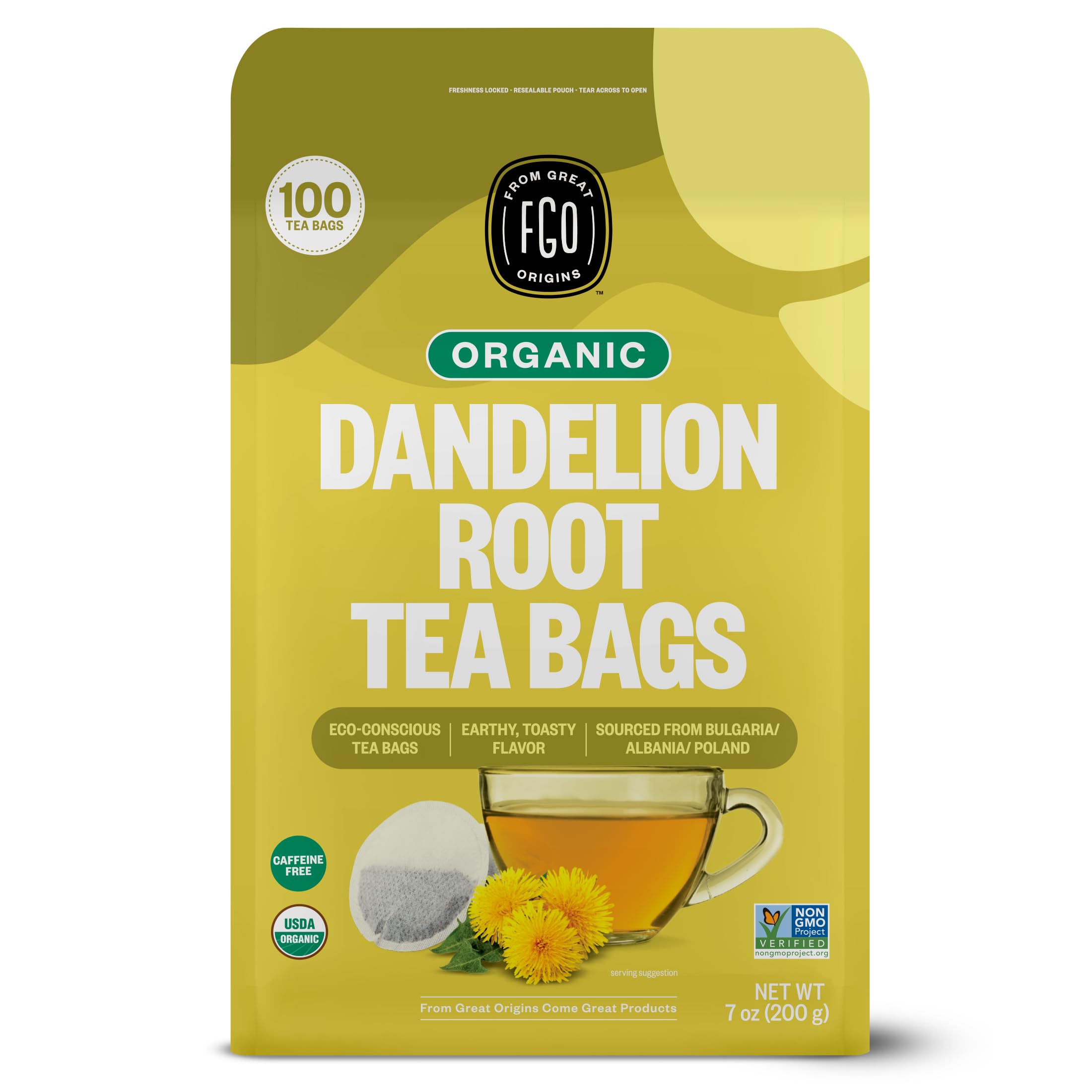FGO Organic Hibiscus Tea, 100 Count, Eco-Conscious Tea Bags, Caffeine Free, Packaging May Vary (Pack of 1)