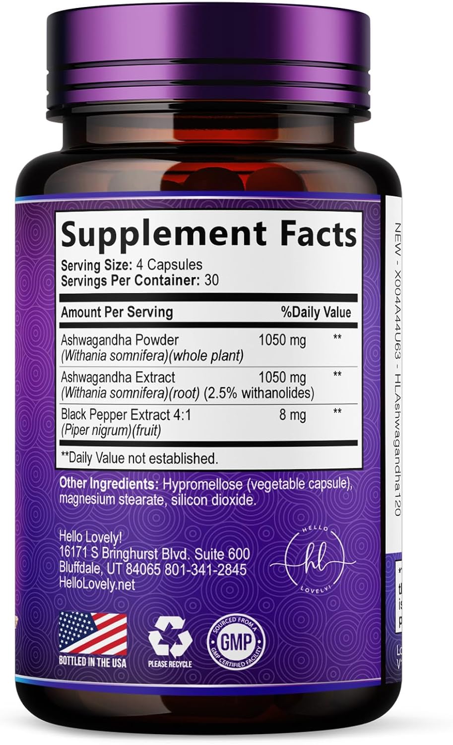 Ashwagandha Supplements for Women - Max Absorption with Black Pepper Extract 4:1 - Extra Strength Ashwagandha Capsules with Plant Powder & Root Extract - Non-GMO, USA Bottled - 120 Vegetarian Capsules