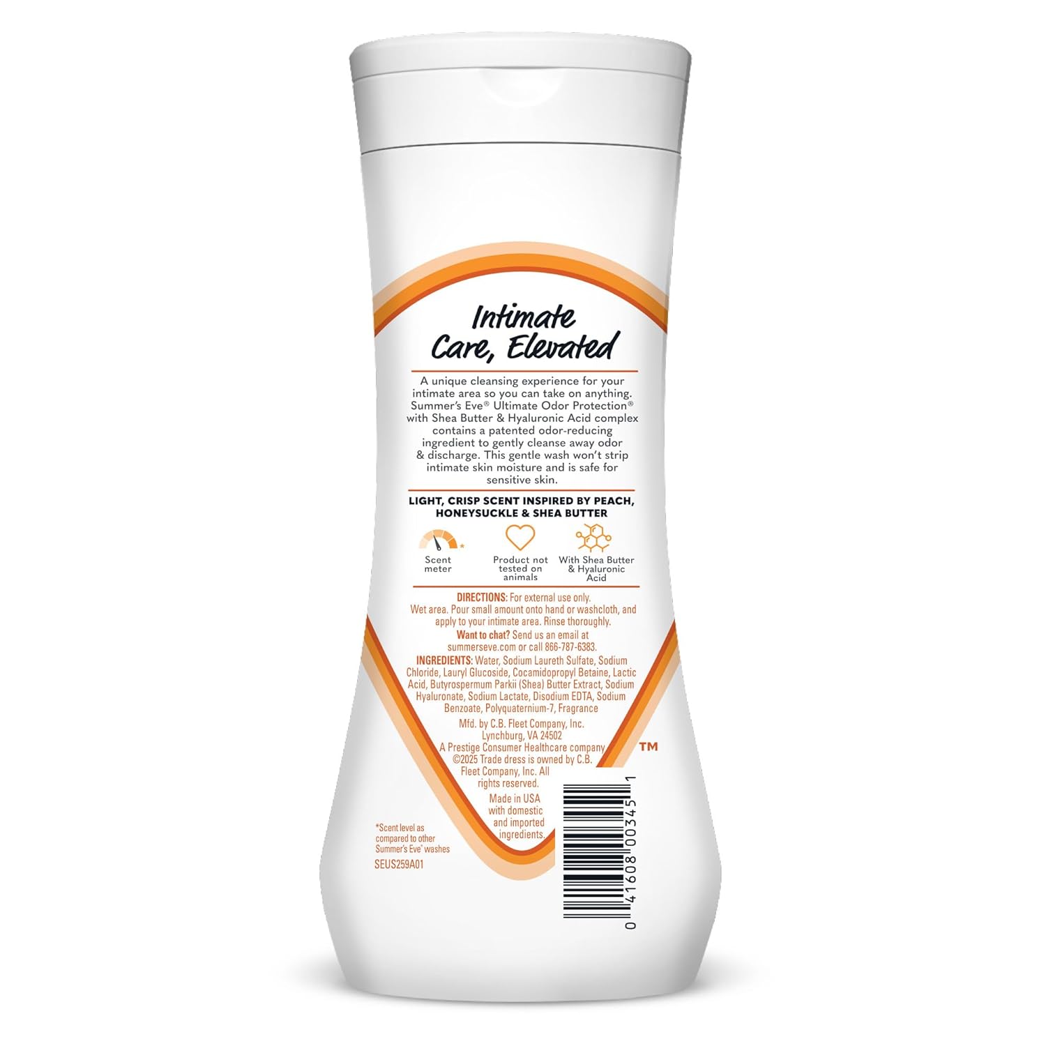Summer’s Eve Ultimate Odor Protection Feminine Wash with Shea Butter - Up to 24 Hour Vaginal Odor Control, pH Balanced Formula, Clinically & Gynecologist Tested Intimate Body Wash - 15 Fl Oz