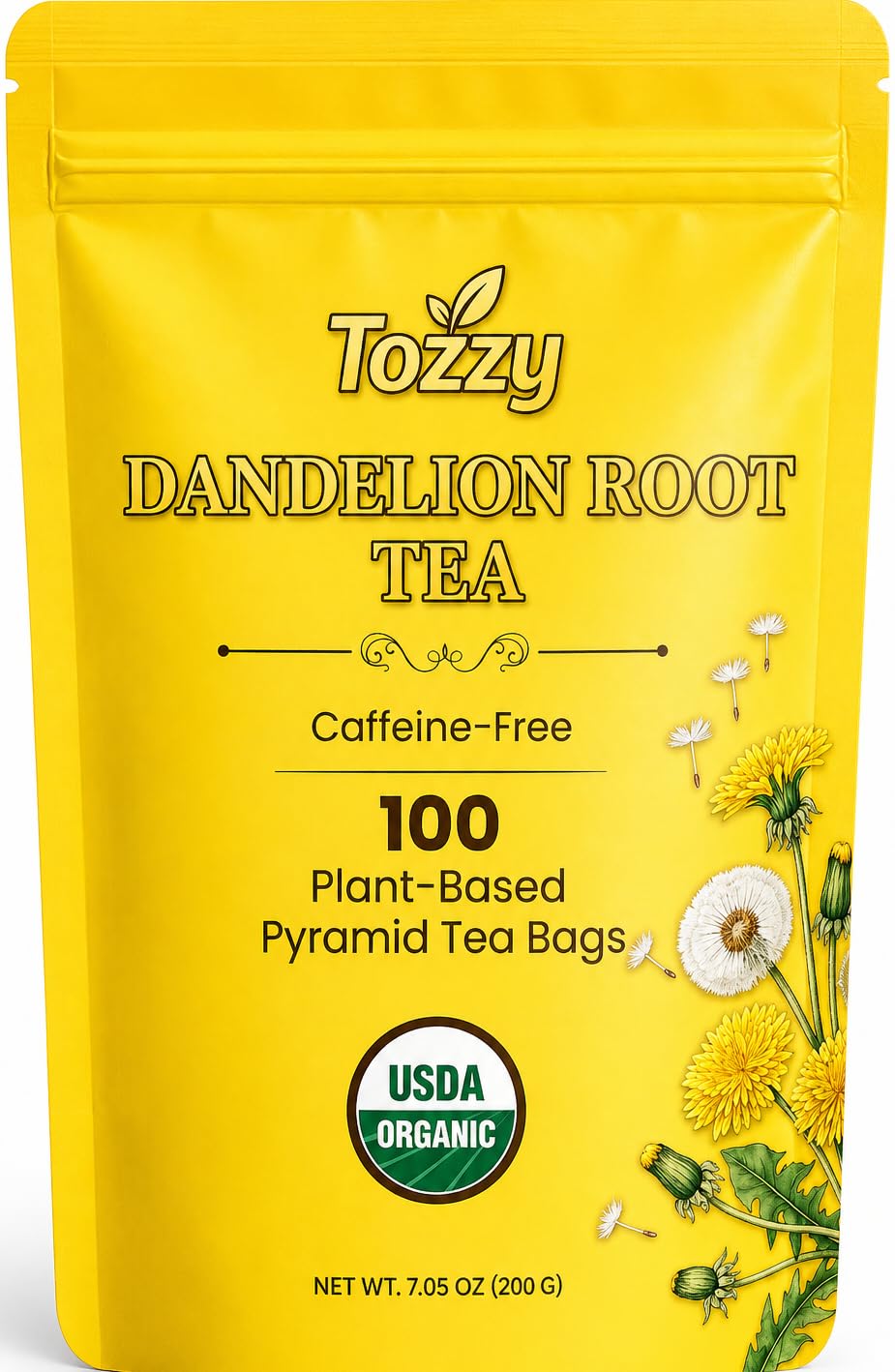 Tozzy Organic Turmeric,Ginger & Cinnamon Tea – 100 Count, Plant-Based Pyramid Tea Bags – Packaging May Vary