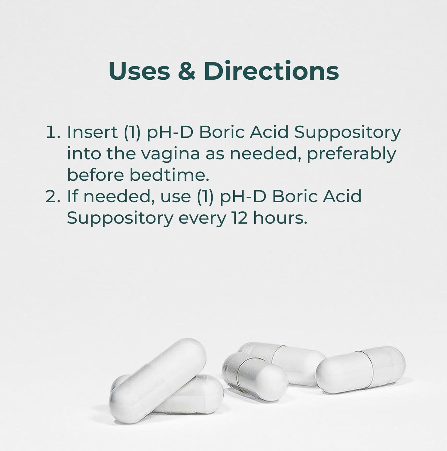 pH-D Feminine Health Support - 600 mg Boric Acid Suppositories - Woman Owned - for Vaginal Odor Use - 36 Count