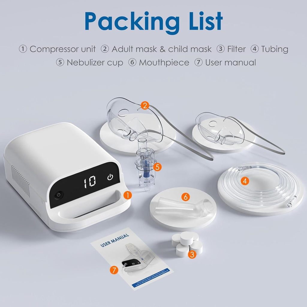 Smart Digital Display Nebulizer for Adults and Children, Nebulizer for Home Use-DN02-0519-spr-S4
