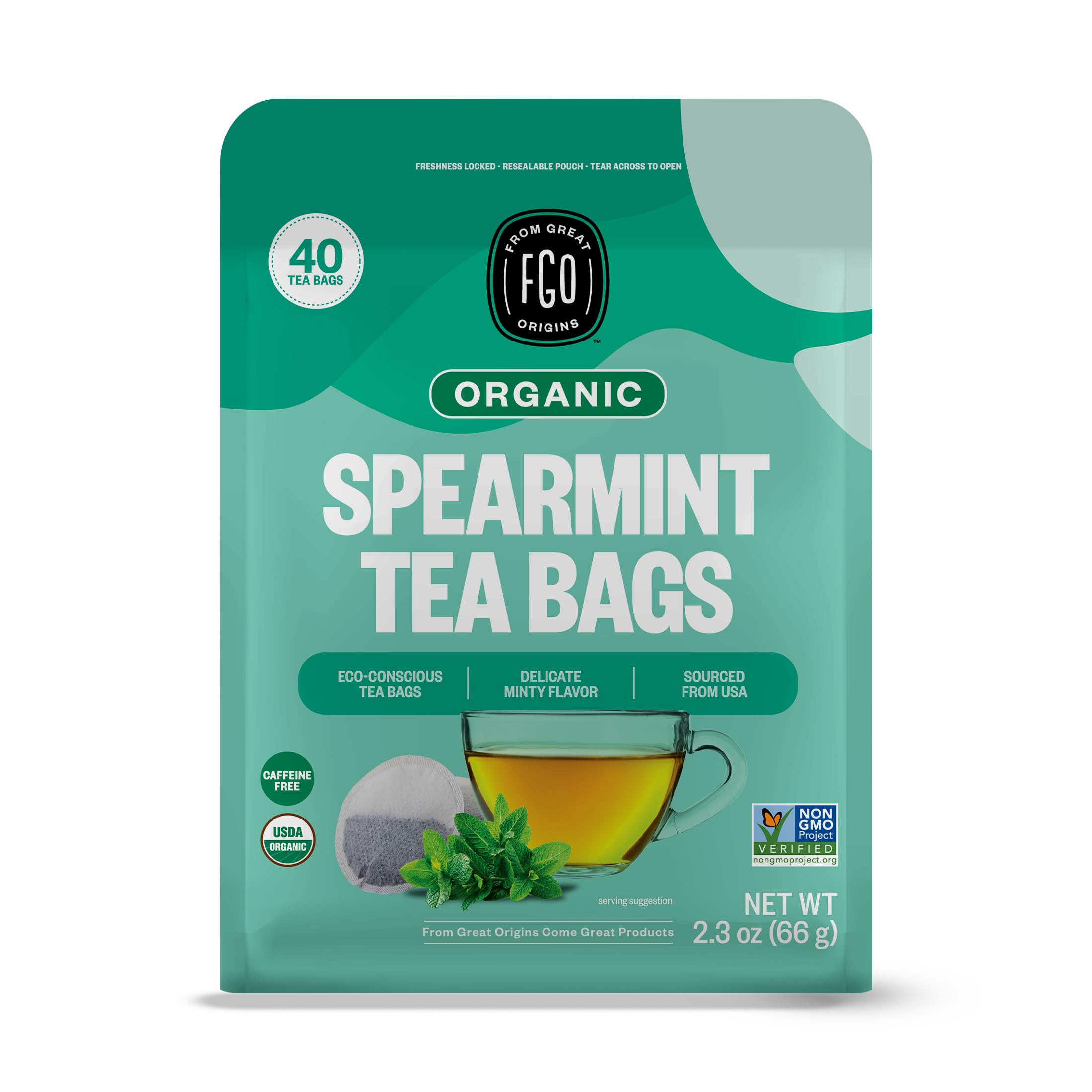 FGO Organic Hibiscus Tea, 100 Count, Eco-Conscious Tea Bags, Caffeine Free, Packaging May Vary (Pack of 1)