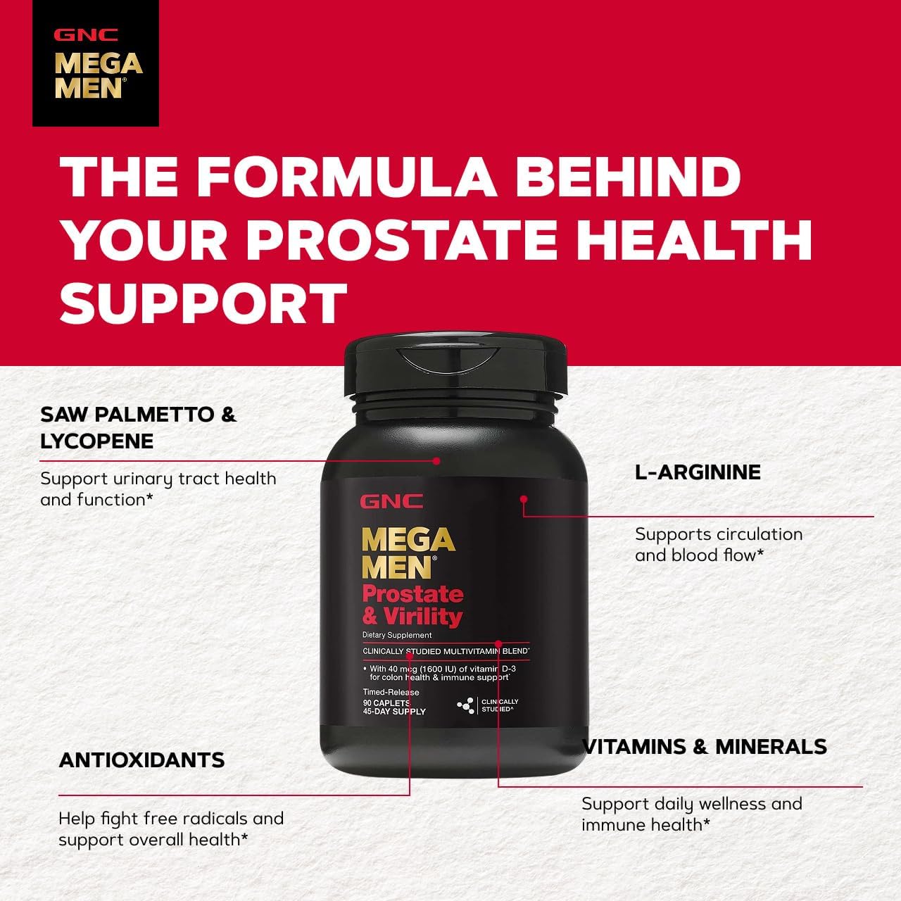 GNC Mega Men Prostate and Virility Multivitamin for Men, Supports Optimal Sexual Health and Prostate Health, 90 Count