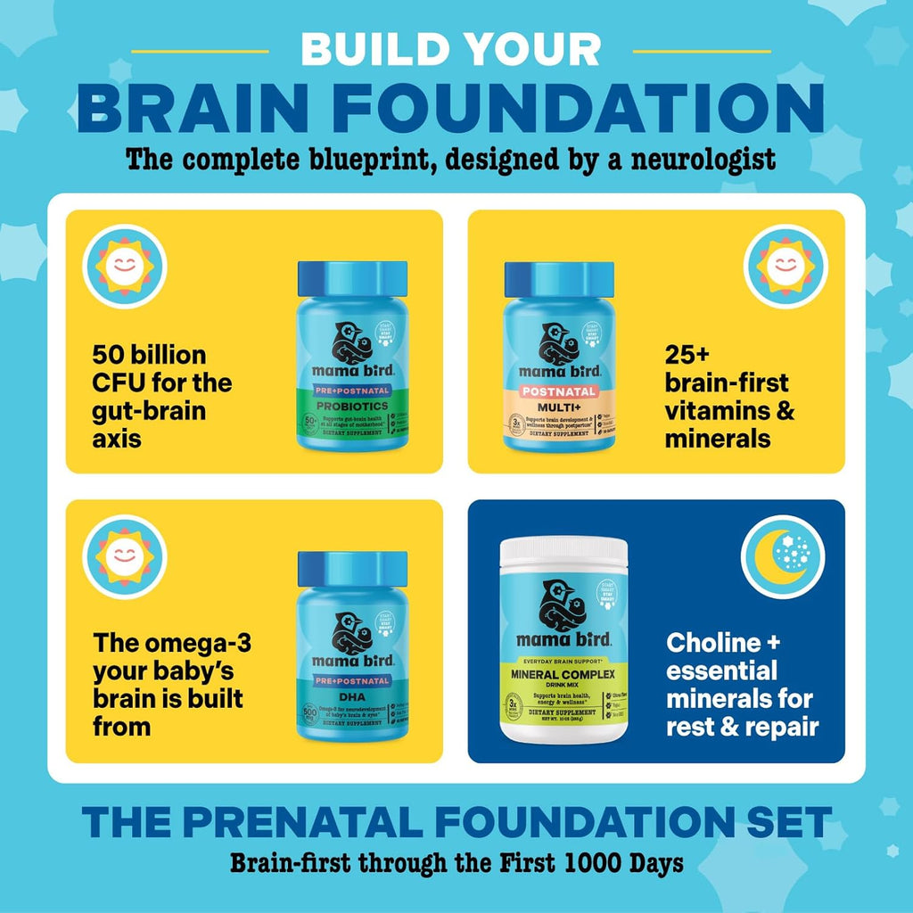 Best Nest Wellness Mama Bird - Postnatal Multi+ (30 Servings) Postnatal Vitamins for Women - Breastfeeding & Postpartum Essentials - Brain Health for Mom & Baby - Methylfolate - Vegan & Gluten Free