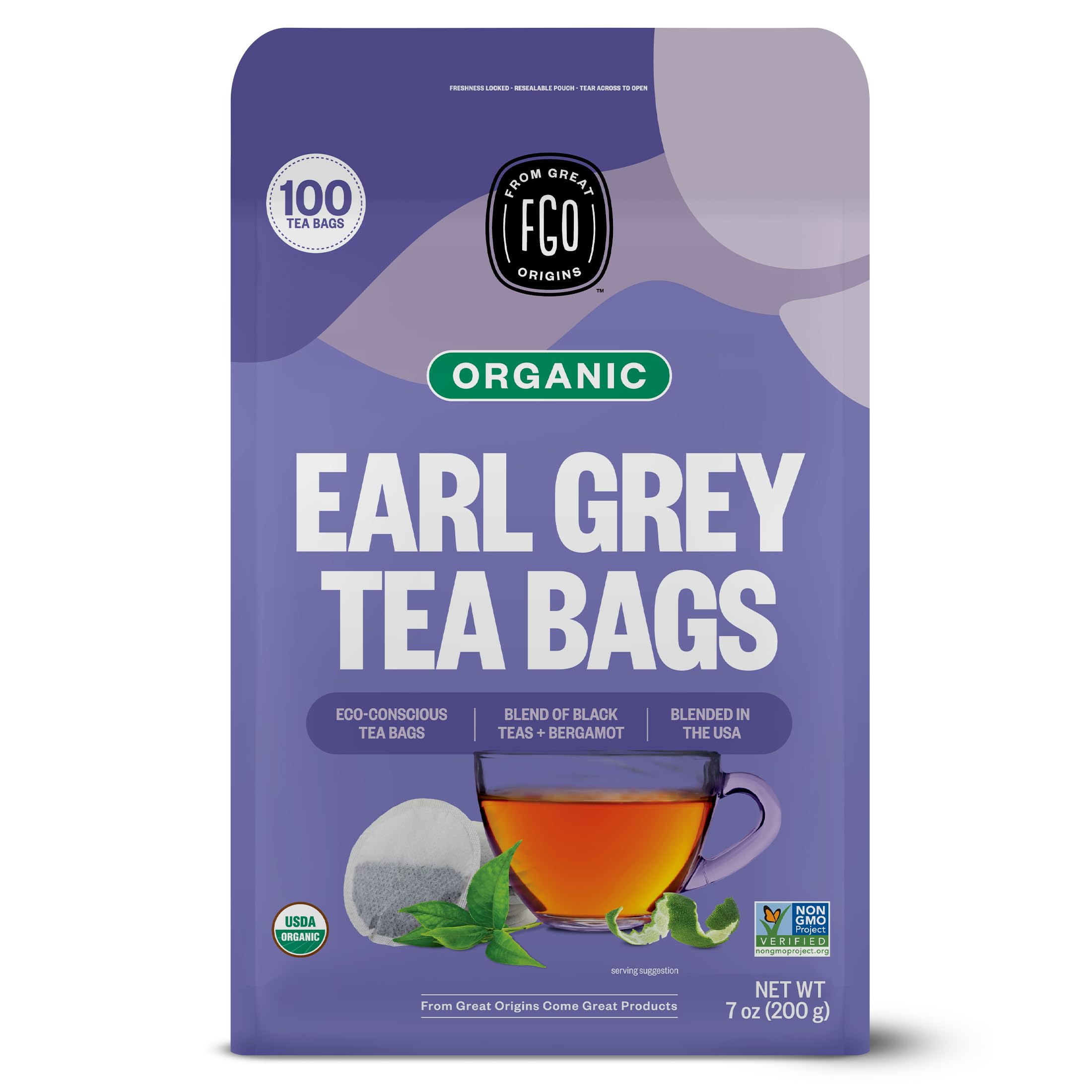 FGO Organic Hibiscus Tea, 100 Count, Eco-Conscious Tea Bags, Caffeine Free, Packaging May Vary (Pack of 1)