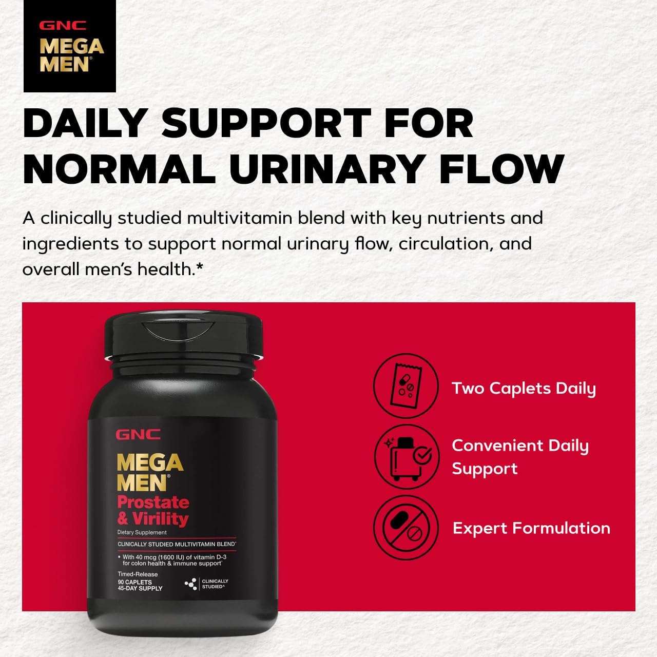 GNC Mega Men Prostate and Virility Multivitamin for Men, Supports Optimal Sexual Health and Prostate Health, 90 Count