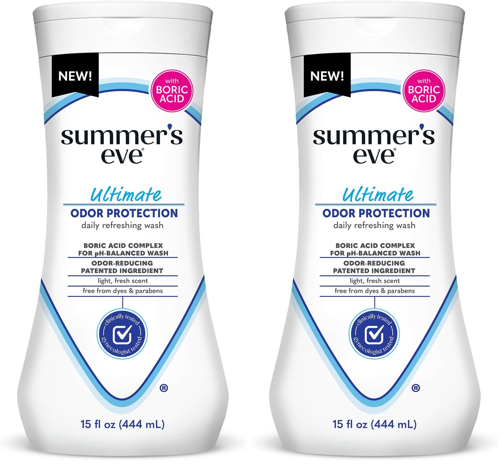 Summer’s Eve Ultimate Odor Protection Feminine Wash with Shea Butter - Up to 24 Hour Vaginal Odor Control, pH Balanced Formula, Clinically & Gynecologist Tested Intimate Body Wash - 15 Fl Oz