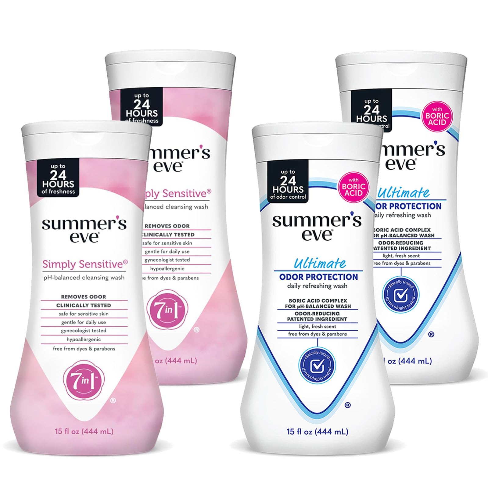 Summer’s Eve Ultimate Odor Protection Feminine Wash with Shea Butter - Up to 24 Hour Vaginal Odor Control, pH Balanced Formula, Clinically & Gynecologist Tested Intimate Body Wash - 15 Fl Oz