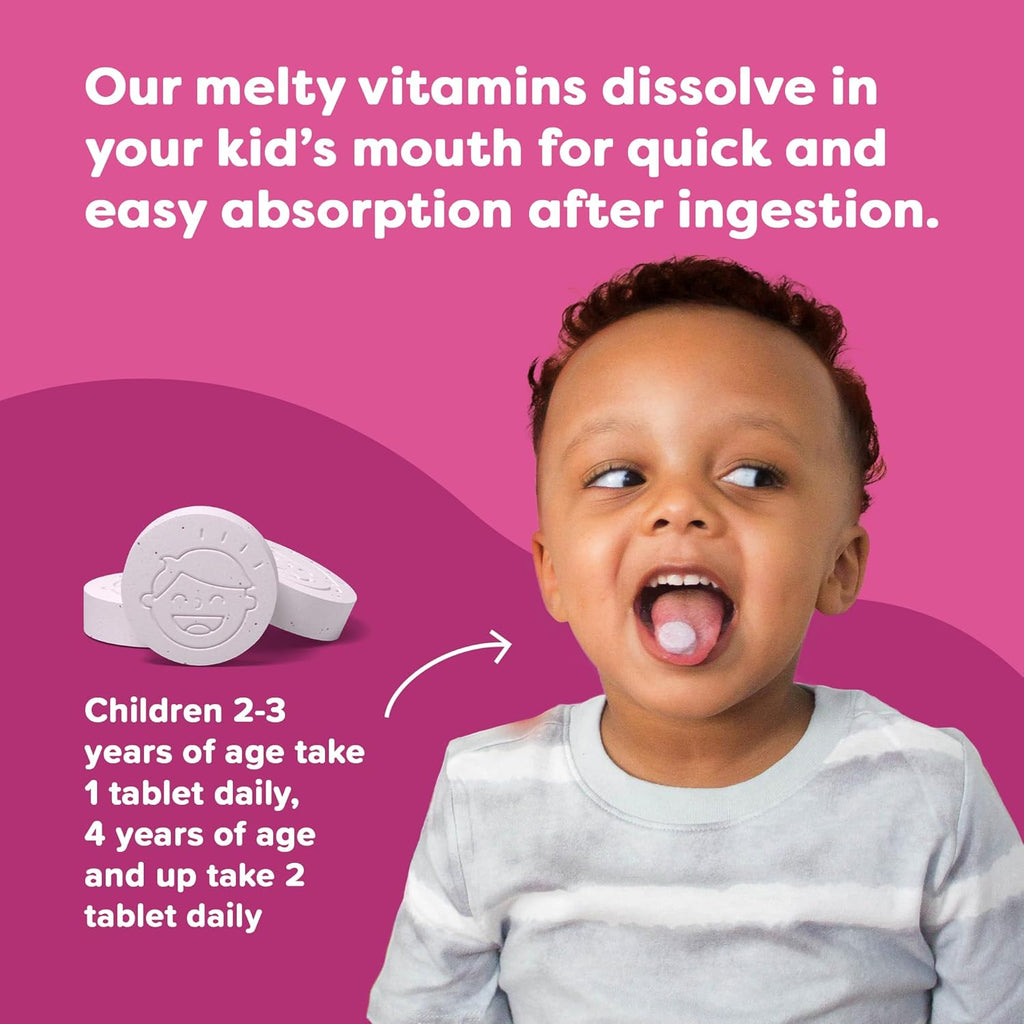 Renzo's Captain Calm Kids Magnesium Supplement with L-Theanine, Dissolvable Kids Vitamins for Relaxation and Mood Support, Sugar-Free Melty Tabs, Green Apple Flavor, 60-Count (1-2 Month Supply)