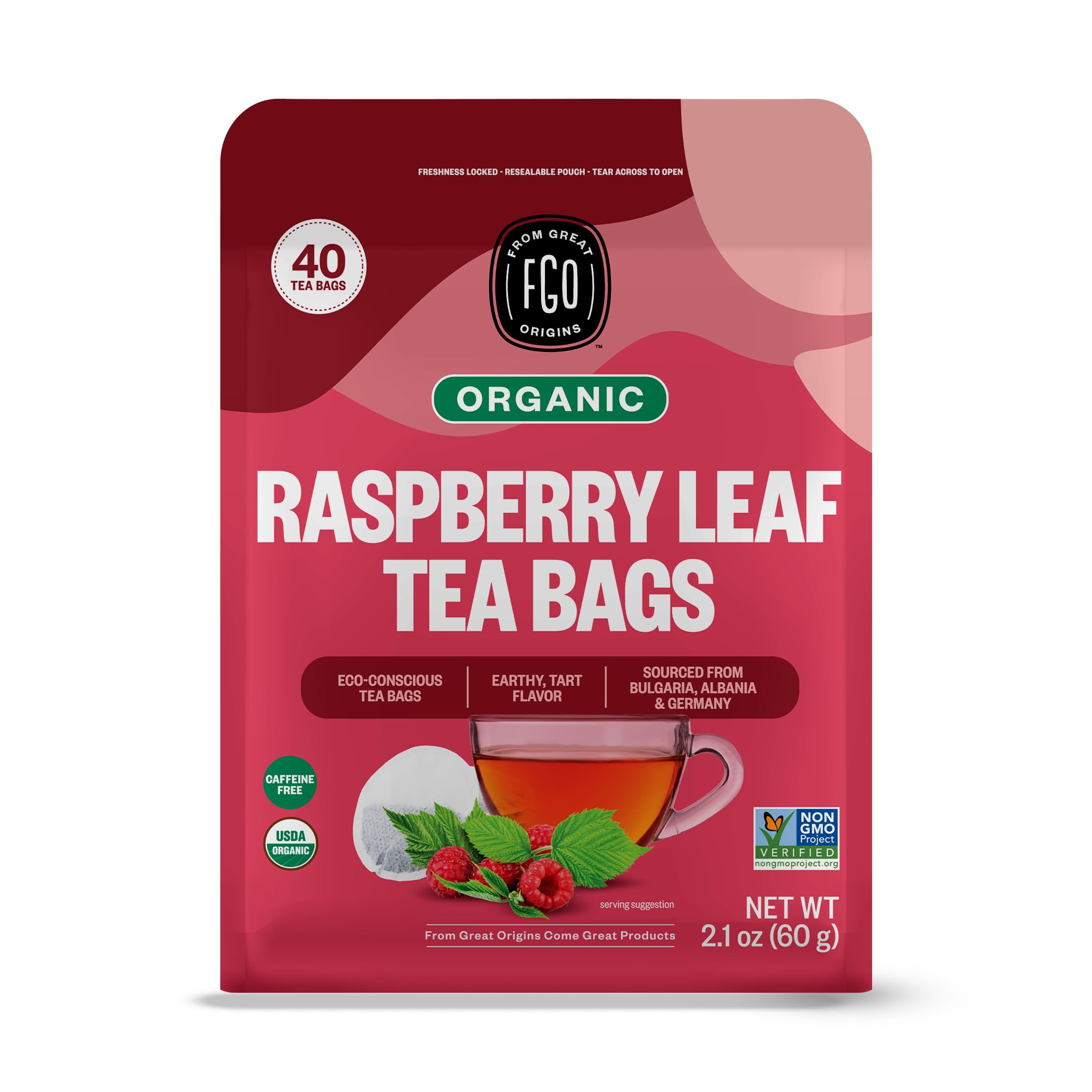 FGO Organic Hibiscus Tea, 100 Count, Eco-Conscious Tea Bags, Caffeine Free, Packaging May Vary (Pack of 1)