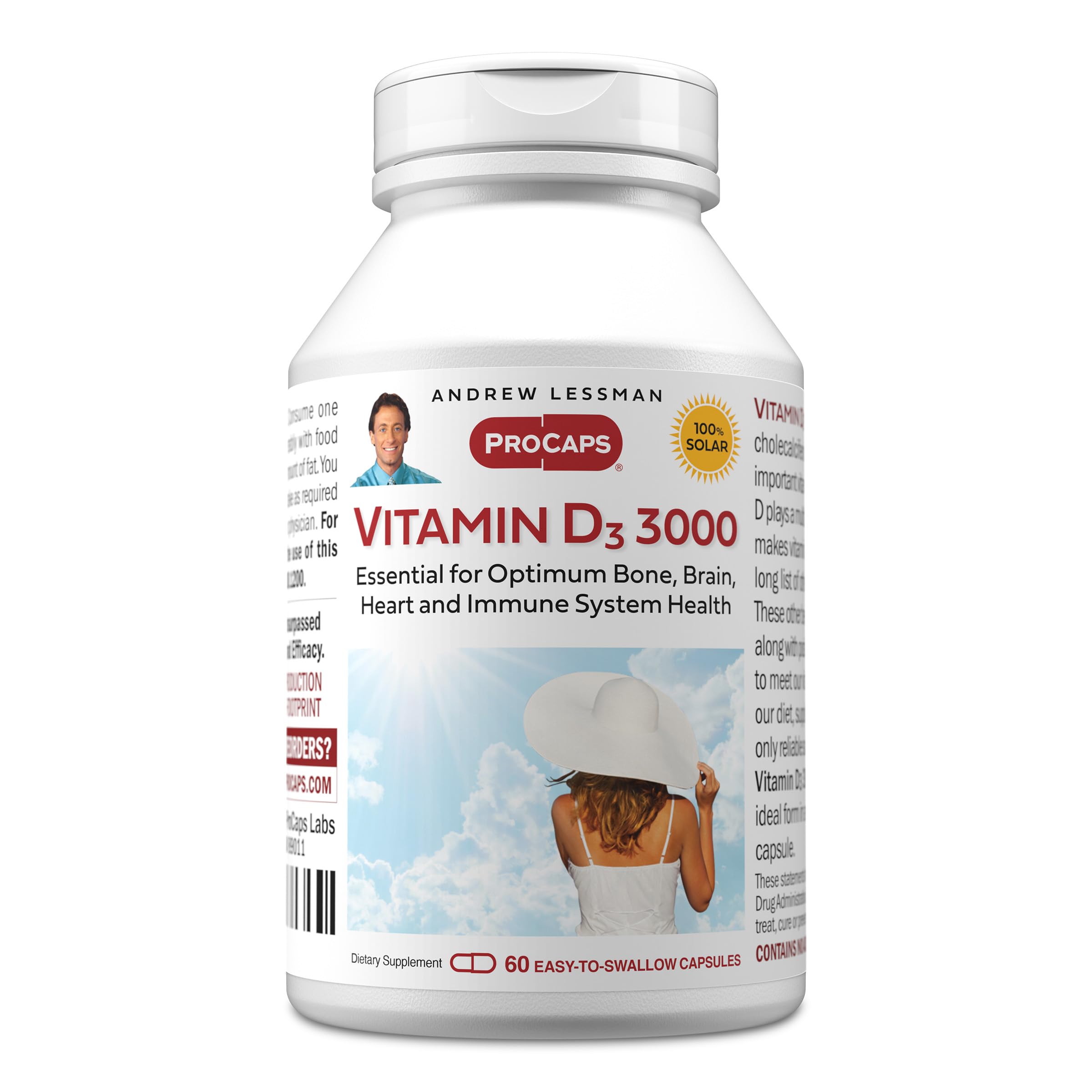 Andrew Lessman Vitamin D3 5000 IU 150 Capsules - High Potency, Essential for Calcium Absorption, Supports Bone Health, Brain Health, Immune System, More. Small Easy to Swallow Capsules
