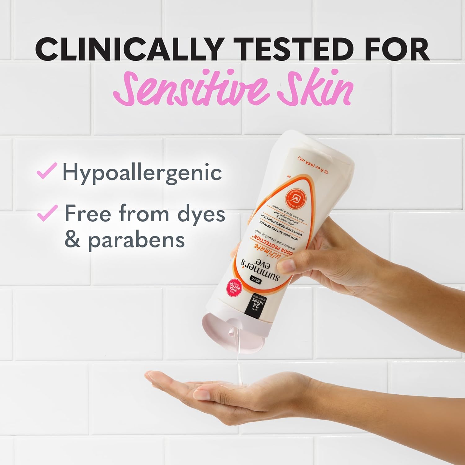 Summer’s Eve Ultimate Odor Protection Feminine Wash with Shea Butter - Up to 24 Hour Vaginal Odor Control, pH Balanced Formula, Clinically & Gynecologist Tested Intimate Body Wash - 15 Fl Oz