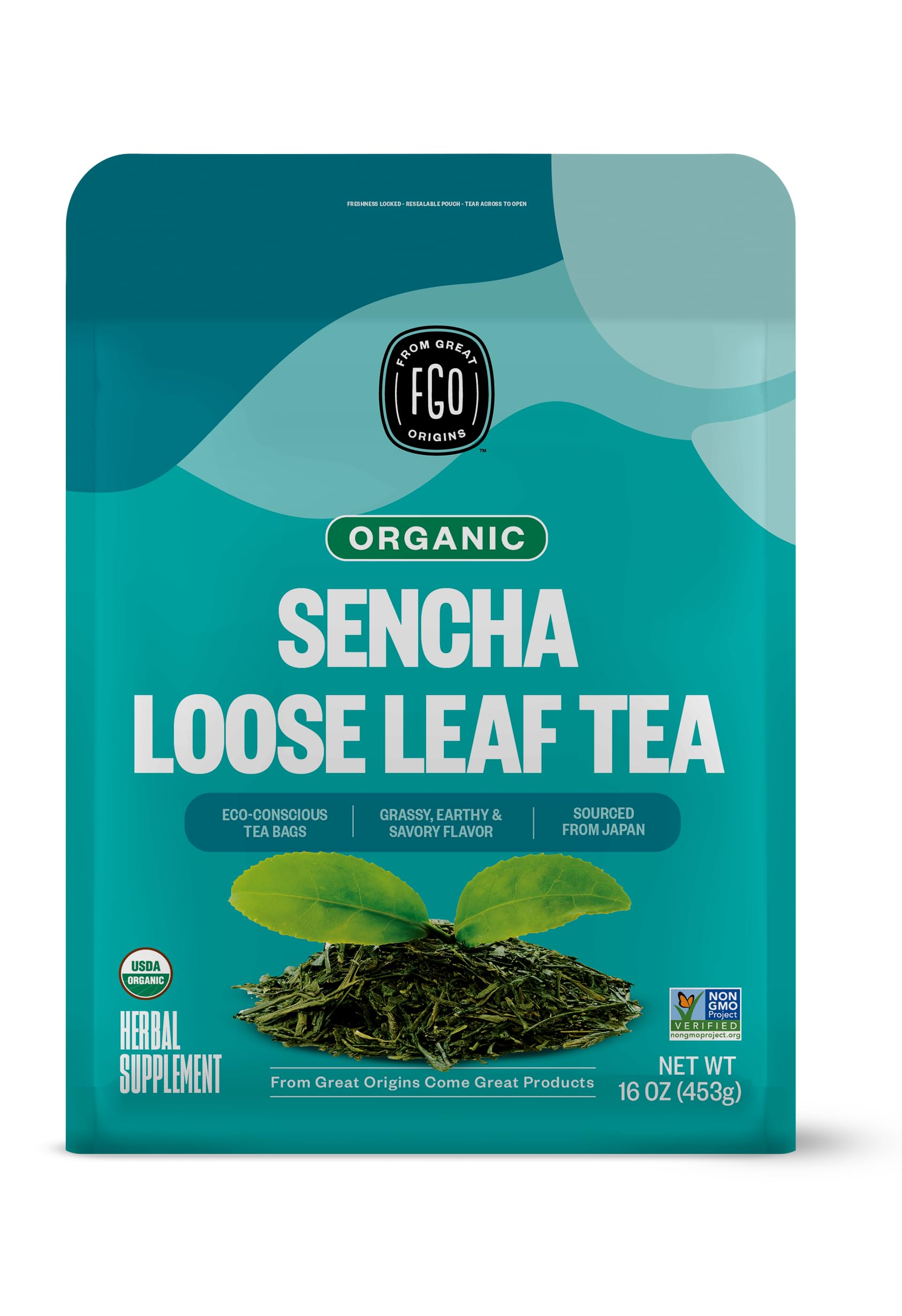FGO Organic Chamomile Tea, 100 Count, Eco-Conscious Tea Bags, Resealable Bag, Packaging May Vary (Pack of 1)