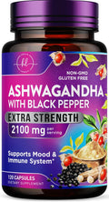Ashwagandha Supplements for Women - Max Absorption with Black Pepper Extract 4:1 - Extra Strength Ashwagandha Capsules with Plant Powder & Root Extract - Non-GMO, USA Bottled - 120 Vegetarian Capsules