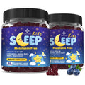 Kids Sleep Gummies - with Magnesium Glycinate, Lemon Balm, L-Theanine & GABA - Calming Relaxation, Support Natural Sleep, Quiet Mind - Berry Flavor, Non-Habit Forming