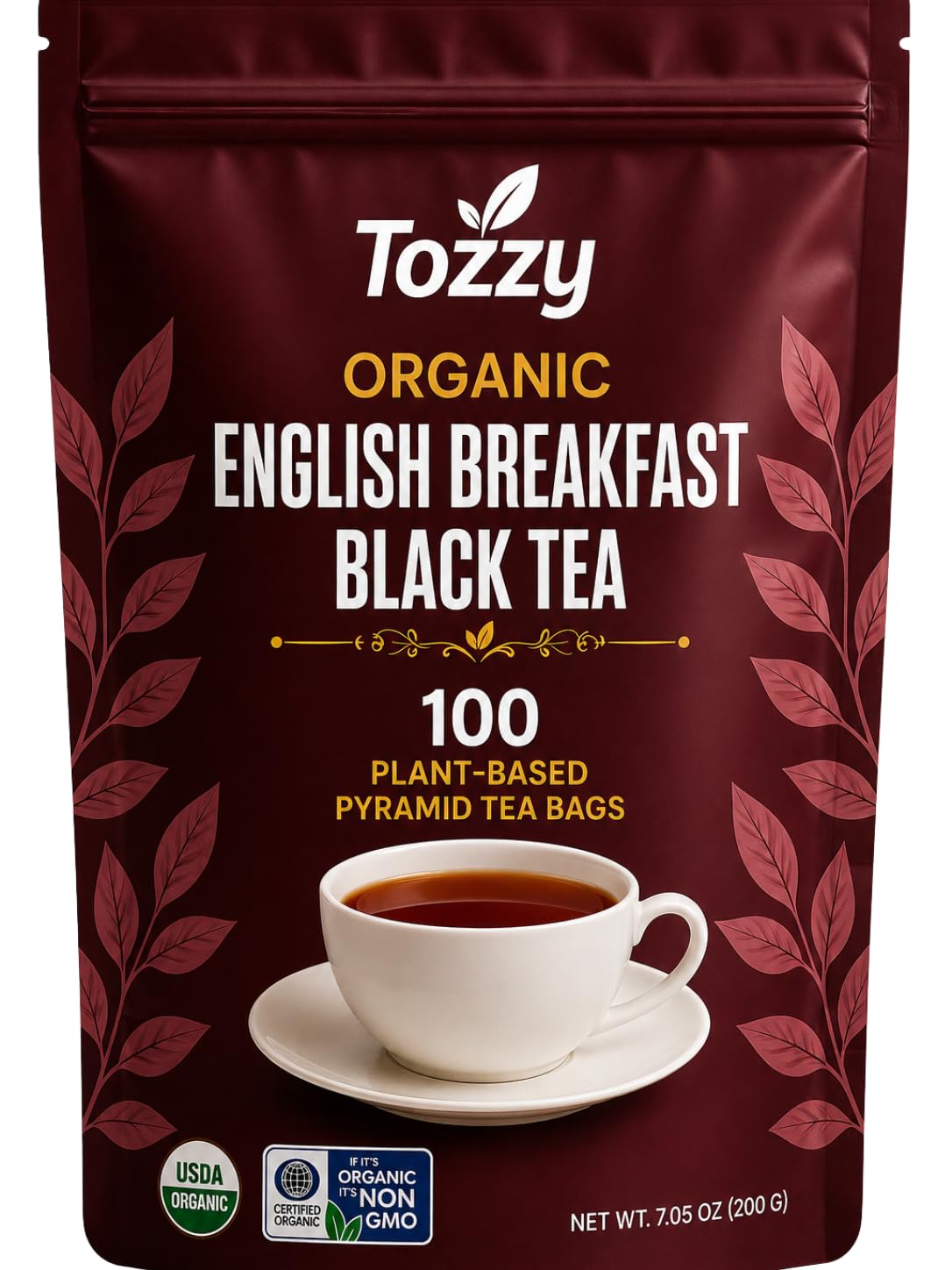 Tozzy Organic Turmeric,Ginger & Cinnamon Tea – 100 Count, Plant-Based Pyramid Tea Bags – Packaging May Vary