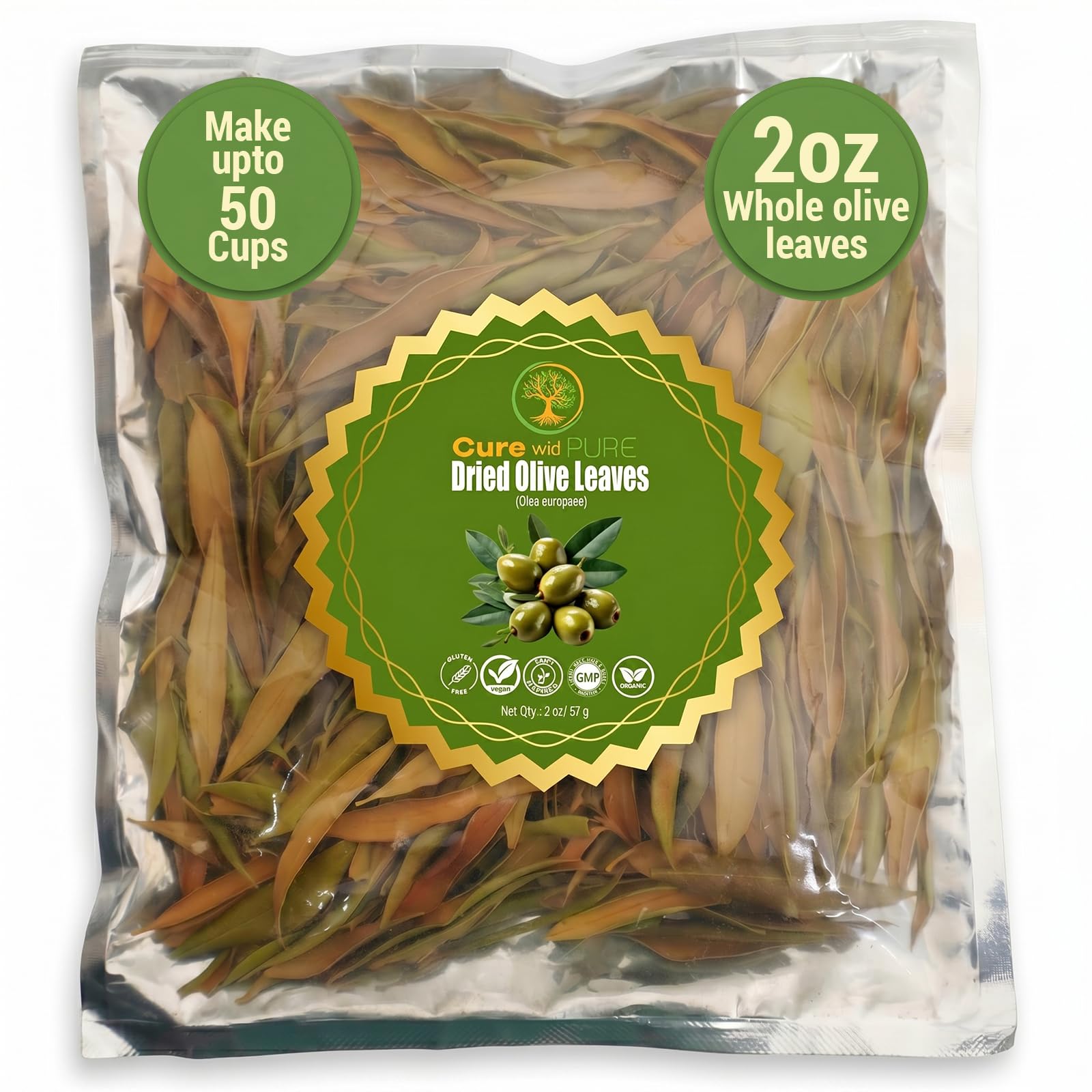 Cure wid Pure Organic Wormwood Herb Dried Cut & Sifted 4oz/114g - Artemisia Absinthium - Non-GMO,Preservative & Additives Free Wormwood Tea In Eco Friendly Resealable Pouch Traditional Herbal Remedy