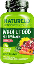 NATURELO Multivitamins for Teenage Girls/Boys, 120 Capsules, Whole Food Multivitamin with Minerals, Non-GMO, Vegetarian