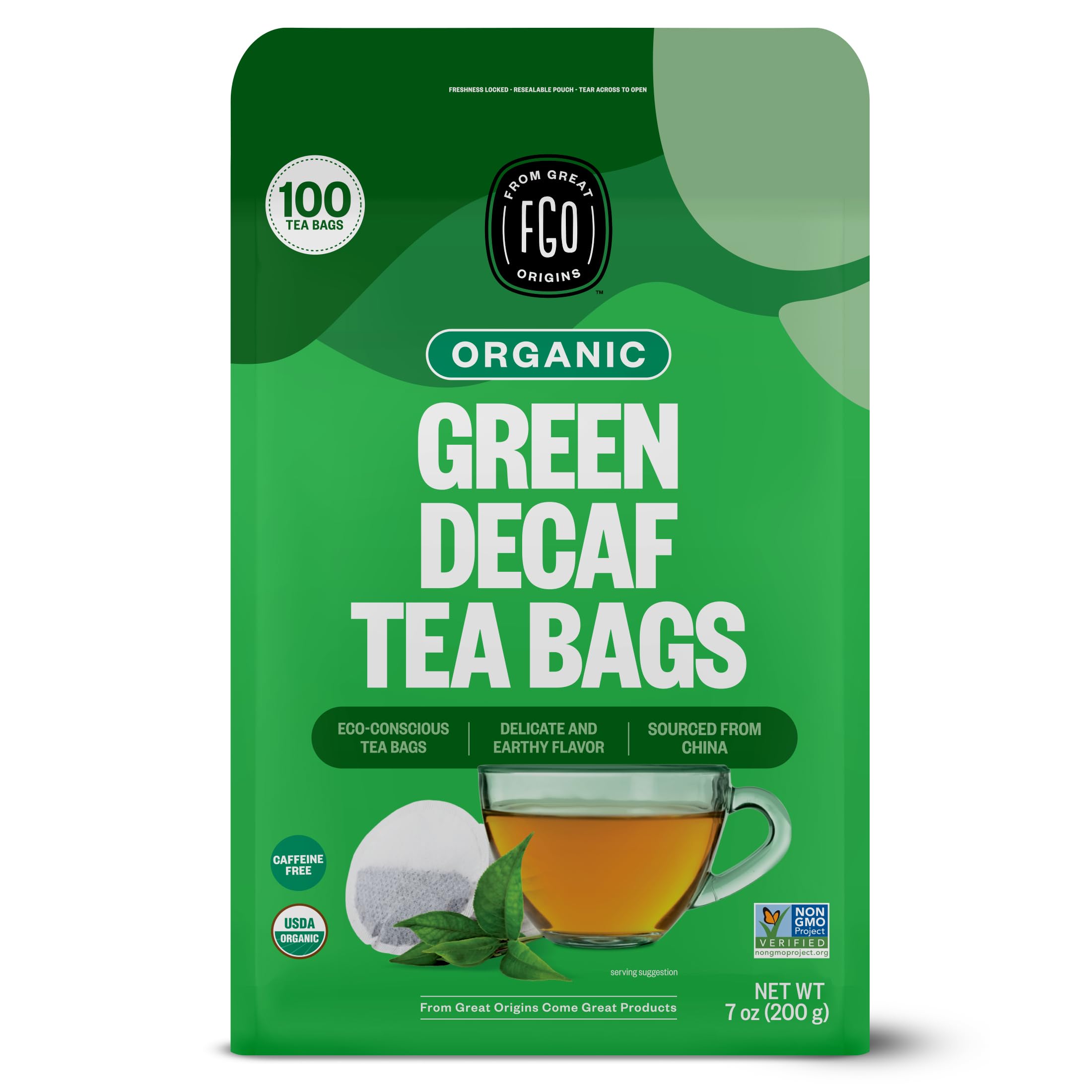 FGO Organic Hibiscus Tea, 100 Count, Eco-Conscious Tea Bags, Caffeine Free, Packaging May Vary (Pack of 1)