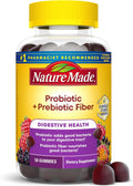 Nature Made Probiotic + Prebiotic Fiber Gummies for Daily Gut Health, Fiber Supplement, 50 Gummies