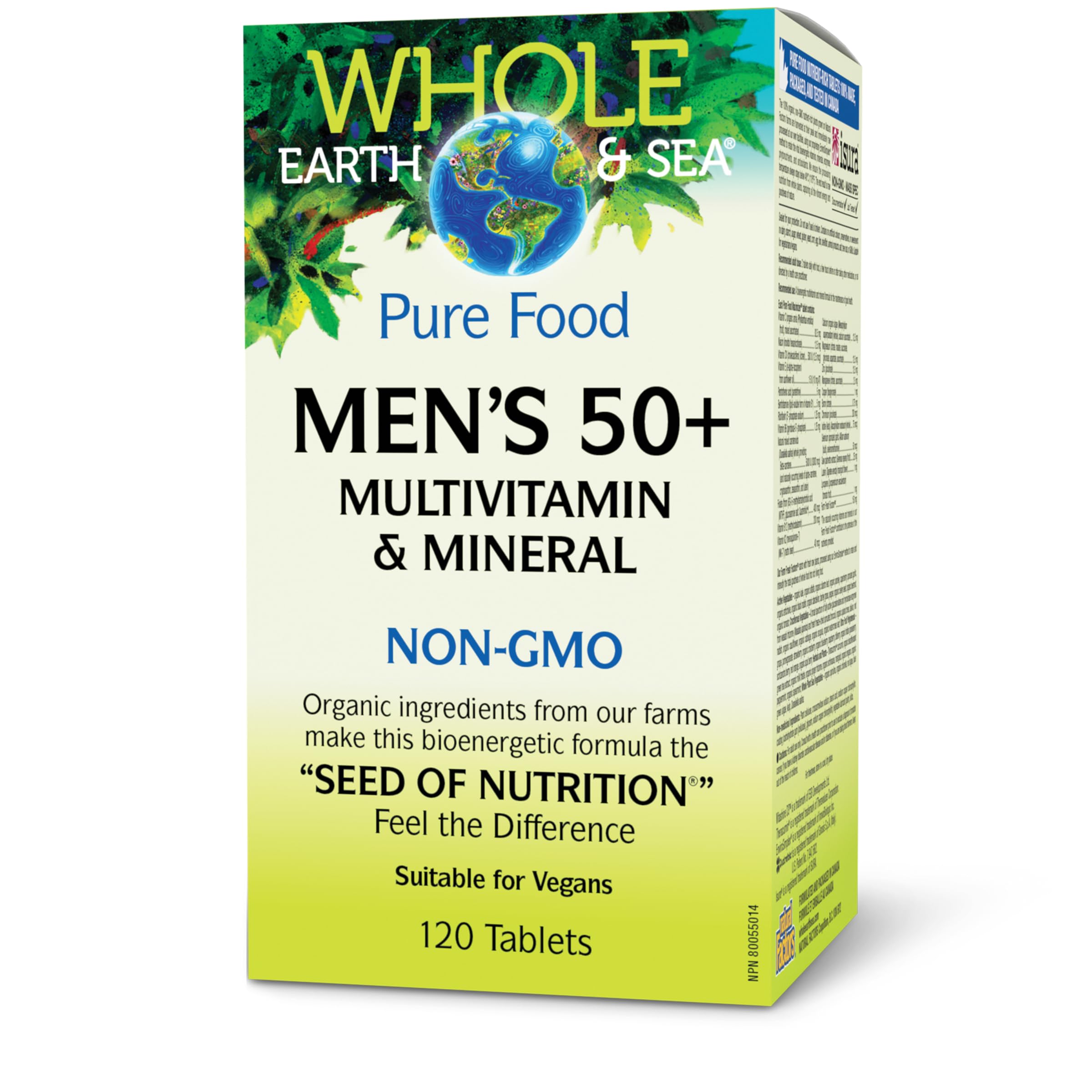 Natural Factors, Men's 50+ Multivitamin & Mineral, 1 Serving Contains Nutrition Equivalent to ½ lb of Veggies, 60 Count (Pack of 1)