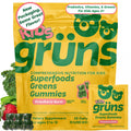 Gruns Multivitamin for Kids, Sugar-Free, Super Greens Superfood Gummy Bears with 20 Vitamins & Minerals, Alfalfa, Spirulina, Chlorella, Prebiotics Fiber for Digestive Health, Adaptogens, 28 ct