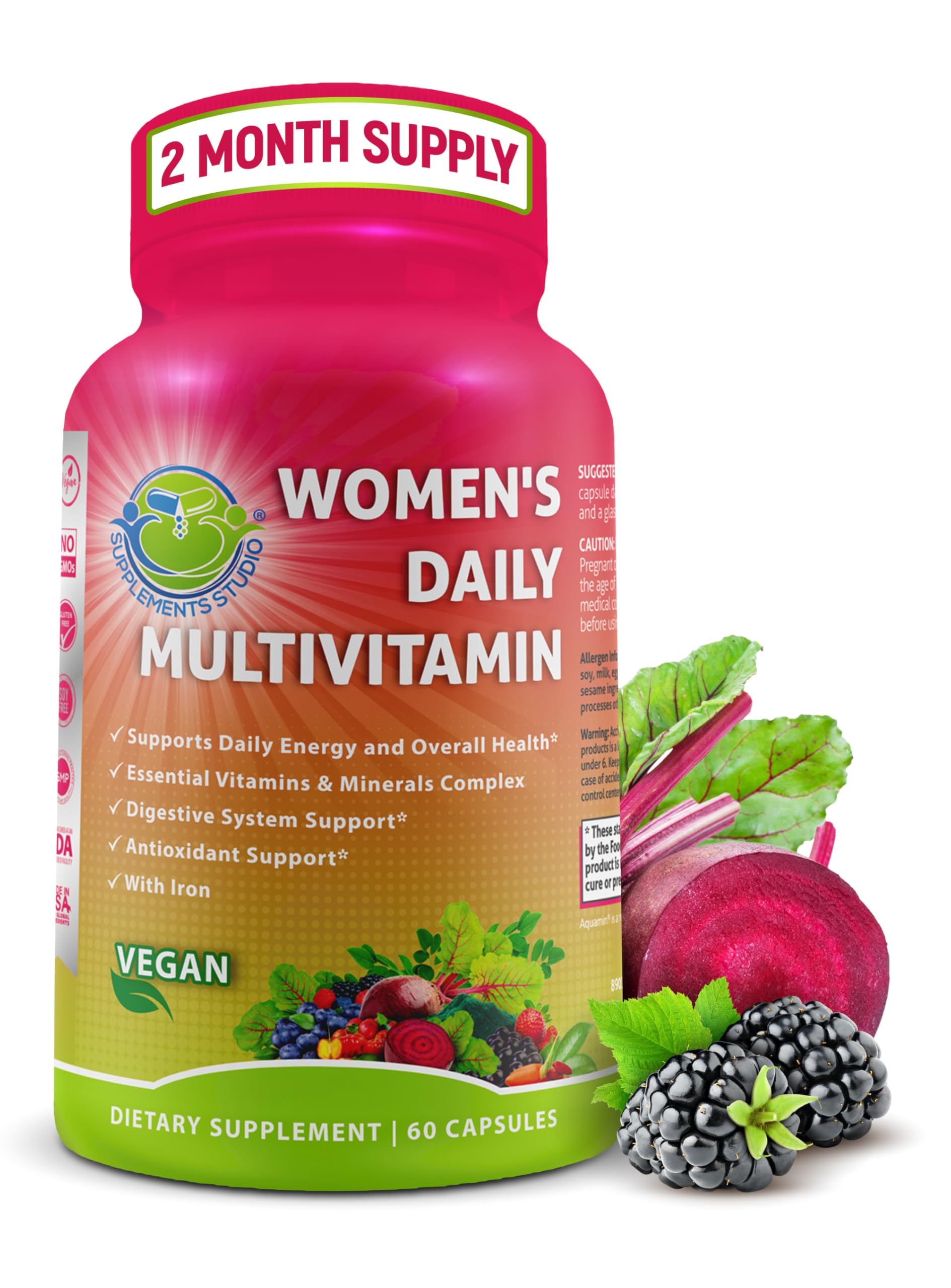 Men's Daily Multivitamin 50 Plus - Vegan Methylated Multivitamin for Men 50 and Over - Saw Palmetto, Biotin, Organic Superfoods, Lutein - Eye, Energy, Gut, Health Support - Easy to Swallow Capsules