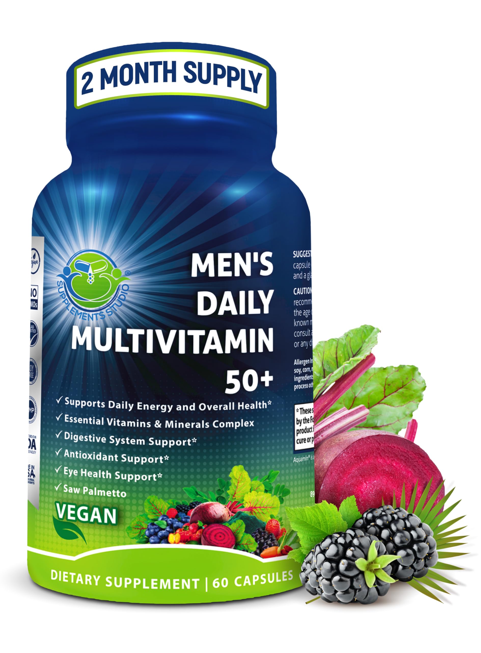 Women's Daily Multivitamin with Iron - Vegan Methylated Multivitamin for Women with Biotin, Organic Superfoods, Probiotics, B-Complex - Energy, Gut & Optimal Health Support – Easy to Swallow Capsules