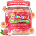 Kids Multivitamin Gummies + Omega 3(DHA/EPA), Methylated Multivitamin for Kids + Iron, Choline, Probiotic, Vitamins A C D3 K2 E, Methylfolate, B6, B12 for Growth, Immune, Bone, Brain, No Sugar, 60 Cts