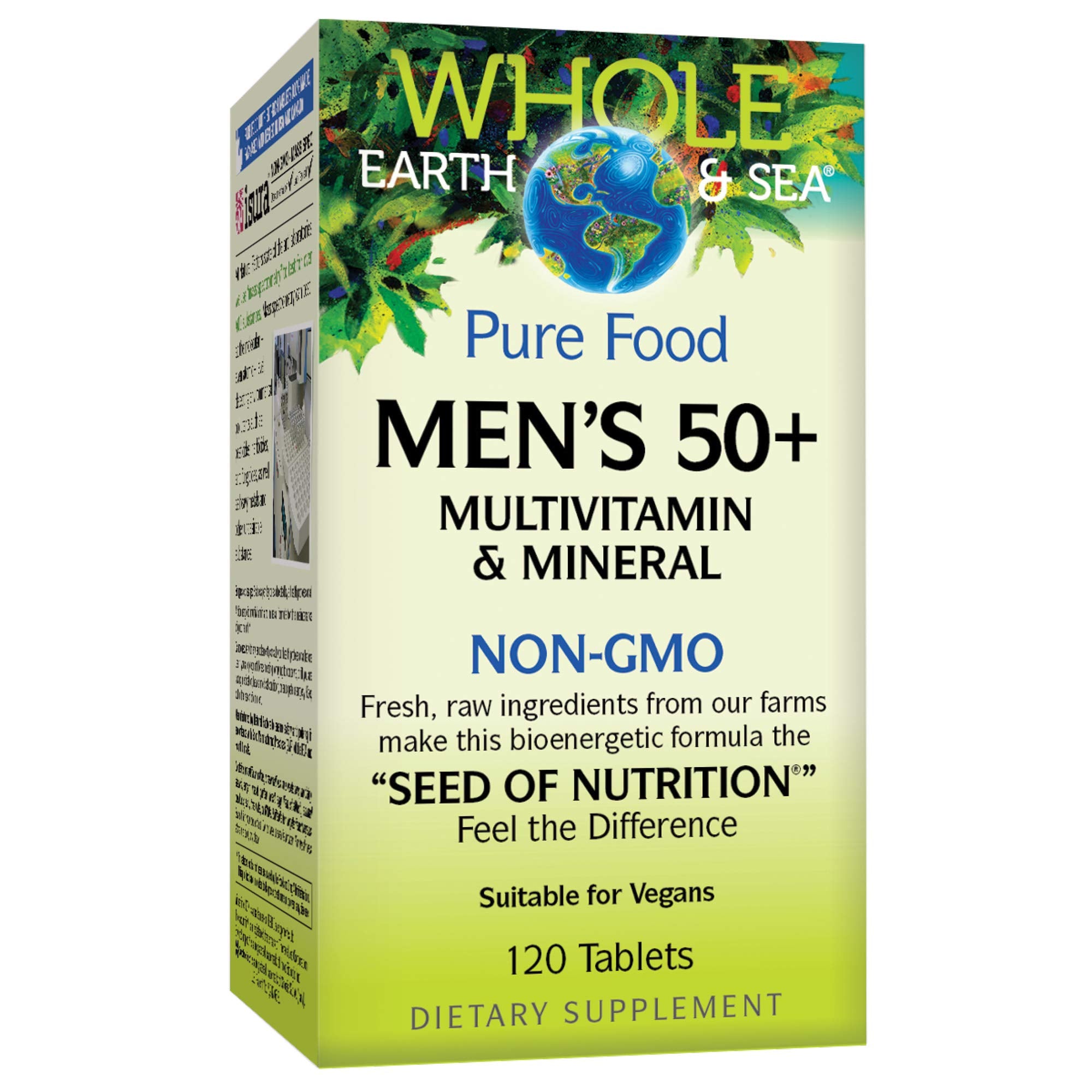 Natural Factors, Men's 50+ Multivitamin & Mineral, 1 Serving Contains Nutrition Equivalent to ½ lb of Veggies, 60 Count (Pack of 1)