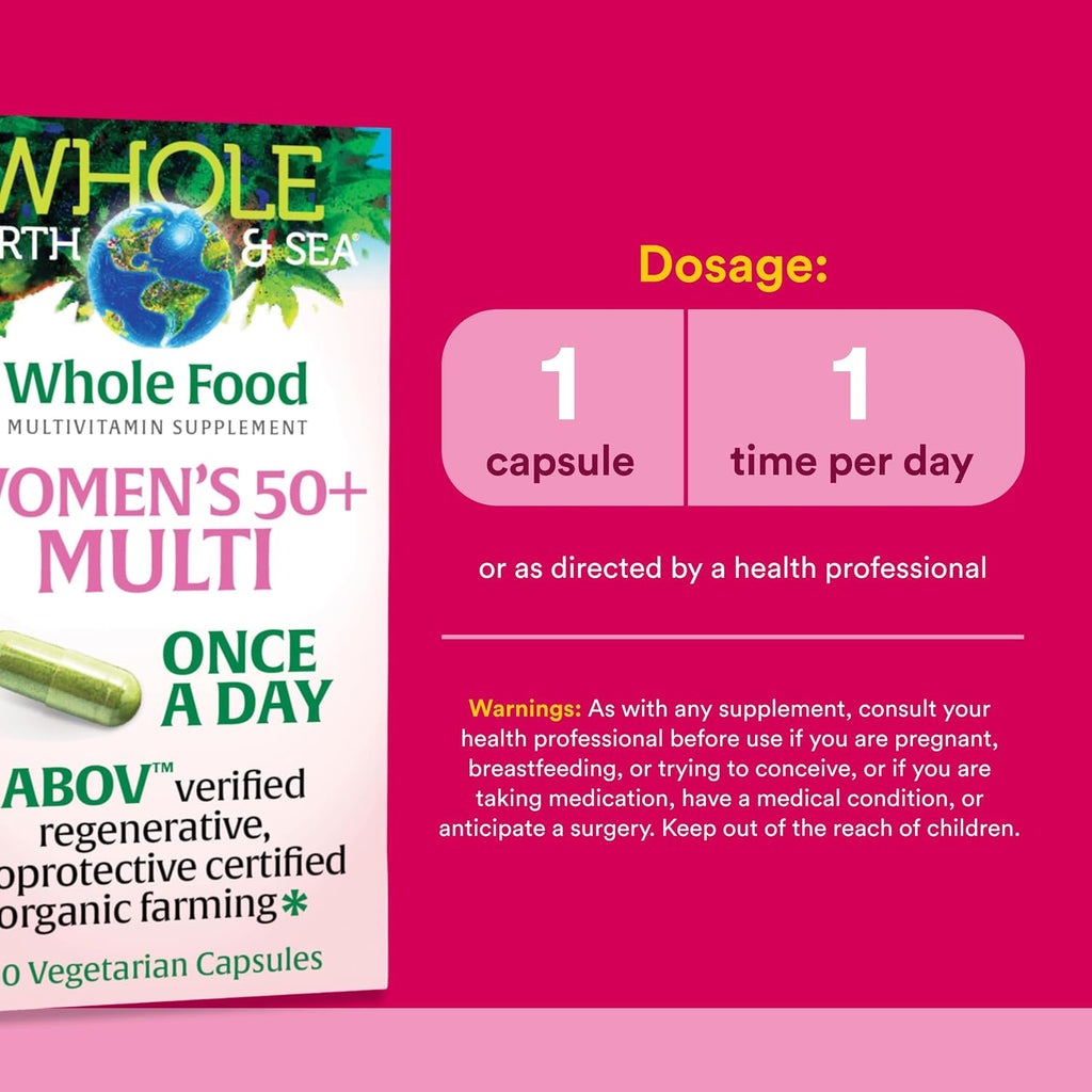 Natural Factors Women’s 50+ Once A Day Multivitamin & Mineral 60 Vegetarian Capsules