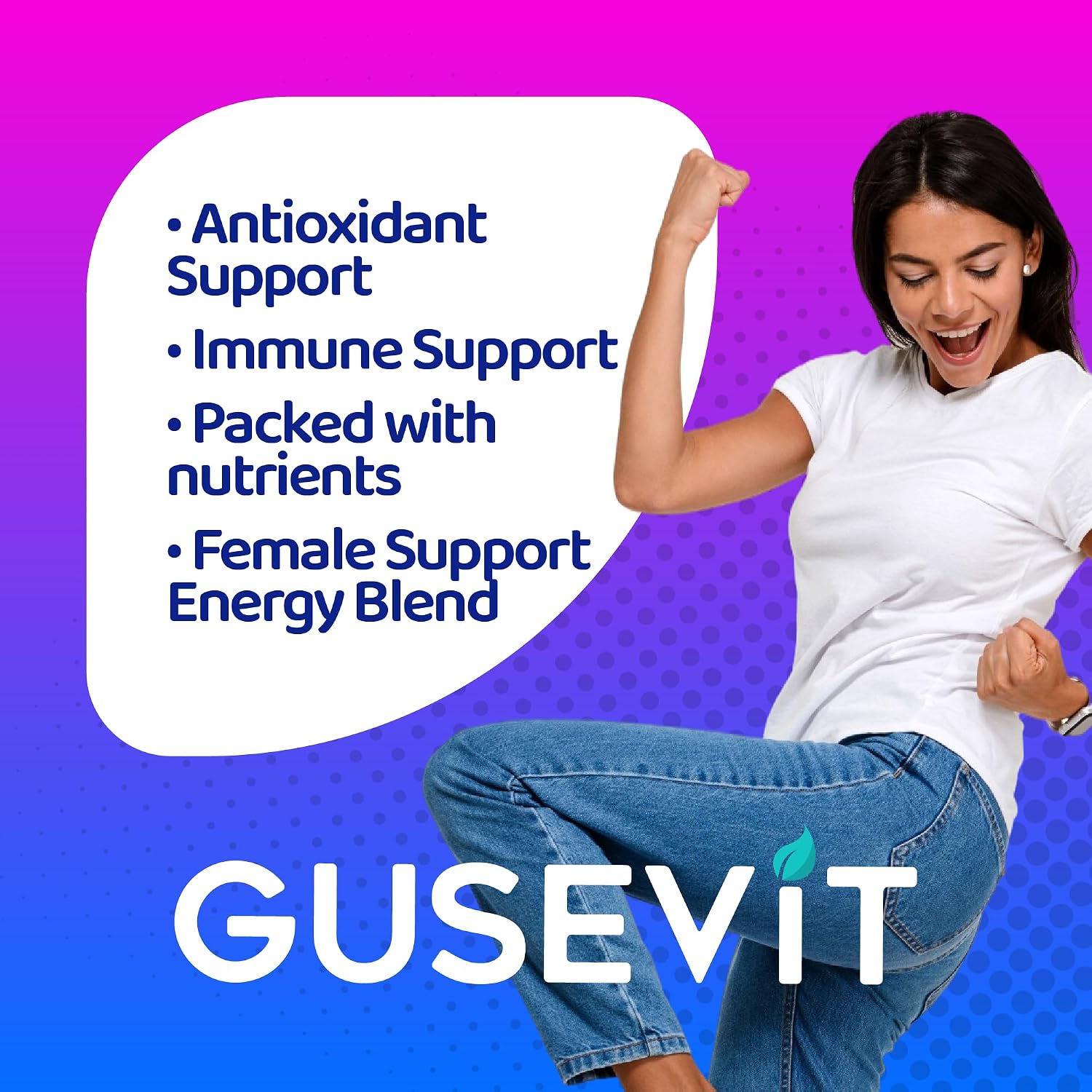 37-in-1 Women's Multivitamin for Immune & Stress Support, Energy Booster, Bone & Skin Health & Hair Growth | Vitamin C, D3, Folic Acid, B-Complex, Biotin, Zinc & More | 120 Count