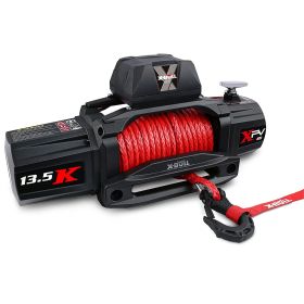 X-BULL 13500 LBS Electric Winch XPV 12V Synthetic Red Rope New Arrival Jeep Towing Truck 4WD