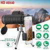 40x40 HD Optical Monocular Telescope w/ FMC Lens Low Light Vision Scope Phone Holder Tripod Compass